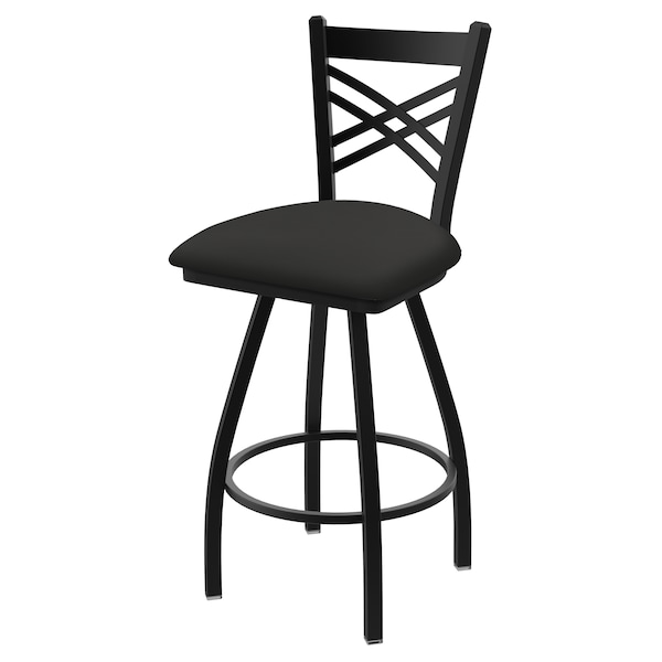 Holland Bar Stool Co 30" Swivel Bar Stool, Black Wrinkle, Canter Iron Seat X820 - main
